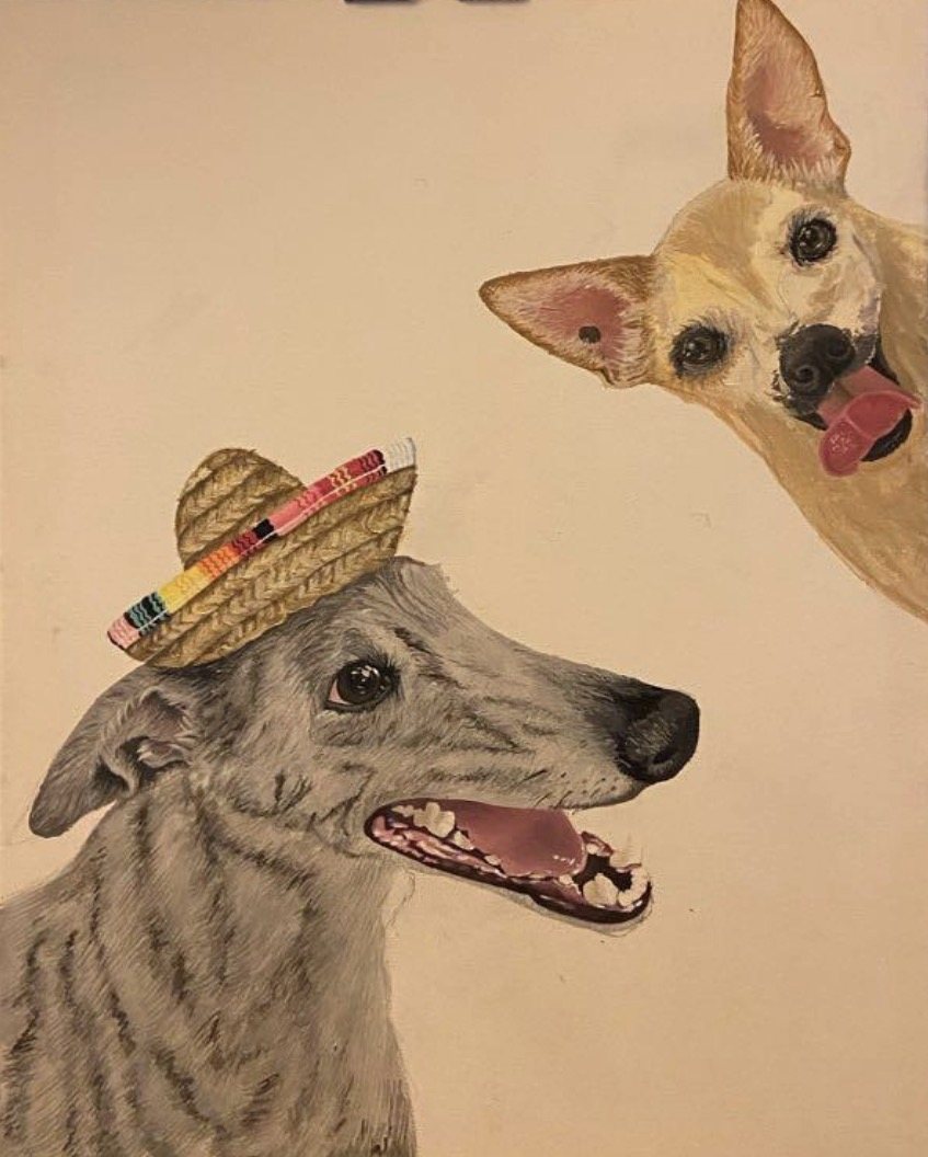 Party of two — acrylic on canvas by Tatiana Clover